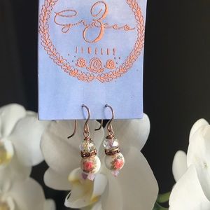 NWT Rose Gold Vintage Beaded Petite Dangle Earring